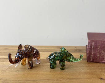 Vintage Lenox 2007 Hand-Blown Art Glass Elephant Set (NIB)