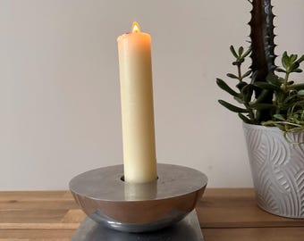 Michael Graves Postmodern Aluminum Candle Holder, Vintage 1980s Sculptural Modernist Decor
