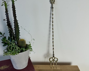 Vintage Brass Toasting Fork | Pixie Handle, English Hearth Decor