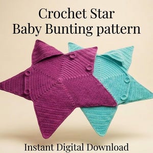 Star Baby Crochet Pattern PDF, Baby Star Suit Pattern, Side Opening Baby Wrap Cocoon, Newborn Crochet Blanket Wrap, Instant Download