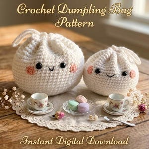 Crochet Dumpling Pattern PDF, Bao Dumpling Amigurumi Tutorial, Plush Food Crochet Pattern, Handmade Dumpling Toy Download