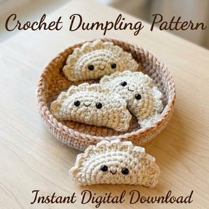 Amigurumi Dumpling Pattern PDF, Crochet Bao Plush Tutorial, Kawaii Food Crochet Pattern, Handmade Toy Digital Download