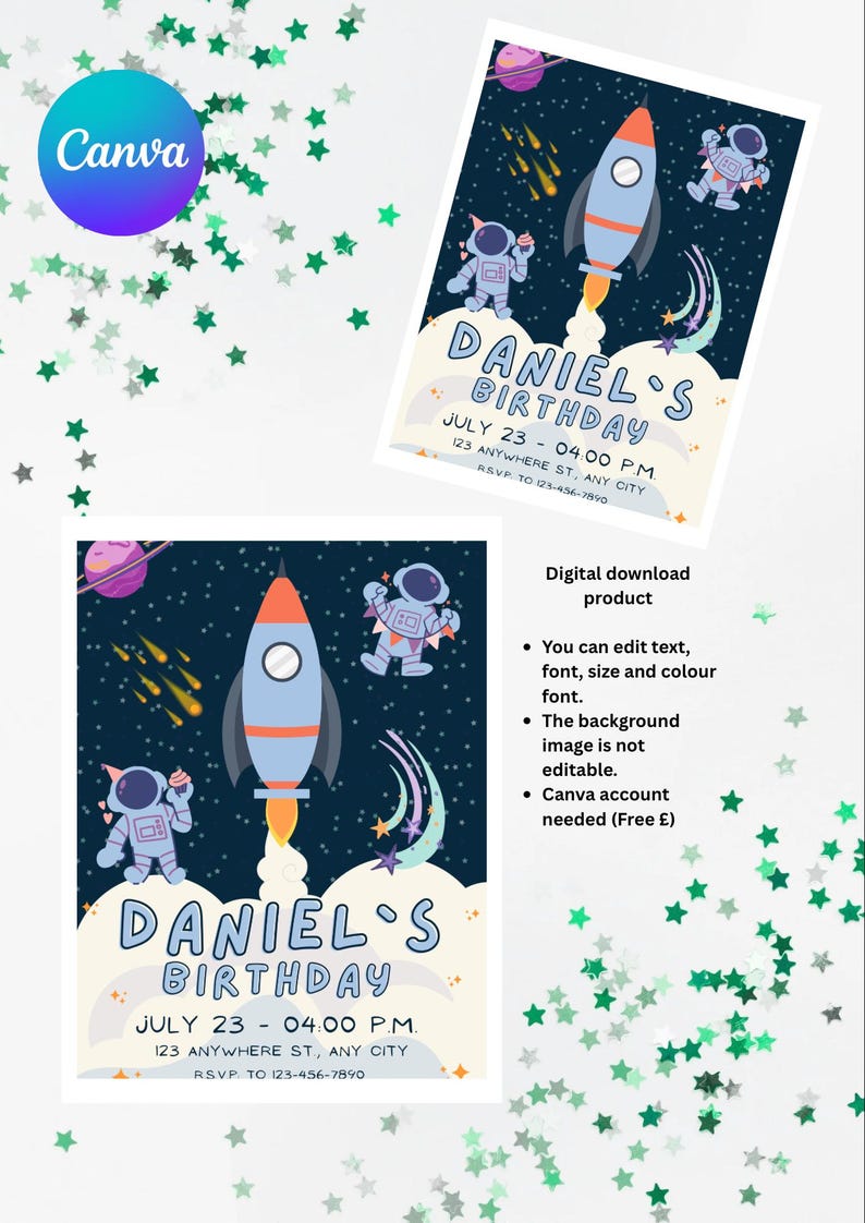 Rocket Inviation Editable Rocket Launch Party Invitation Template - Etsy Canada