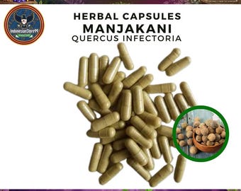 Biologische capsules van pure eikengal (Quercus Infectoria): supplement | Indonesische traditionele kruiden | Geheel vers en natuurlijk wild gemaakt