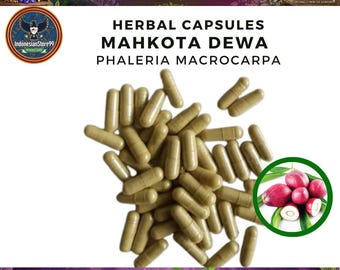 Biologische pure Mahkota Dewa (Phaleria macrocarpa)-capsules: supplement | Indonesische traditionele kruiden | Geheel vers en natuurlijk wild gemaakt