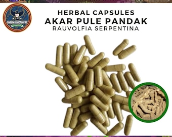Capsule di Rauvolfia Serpentina (Rauvolfia Serpentina) Biologica Pura: Integratore / Rimedio erboristico tradizionale indonesiano / Tutto fresco, naturale e raccolto in natura