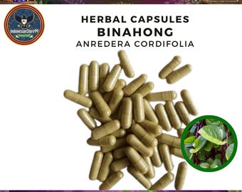Biologische pure Binahong-capsules (Anredera Cordifolia): supplement | Indonesische traditionele kruiden | Geheel vers en natuurlijk wild gemaakt
