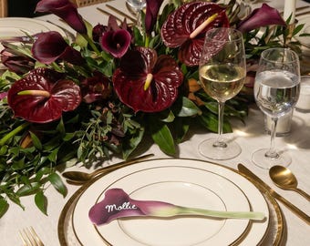 Calla Lily Place Cards, Personalized Floral Wedding Table Decor