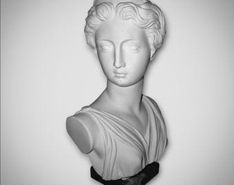 A hand made in Italy. This statuette is of Aphrodite the goddess.