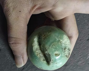 Chrysoprase green sphere. Rare.