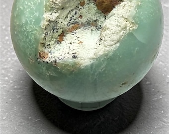 Madagascar Chrysoprase Sphere | Apple Green Crystal Ball with Natural Matrix Formation (50mm)