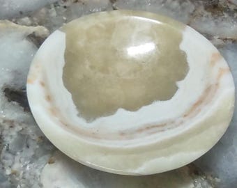 Hand Carved NATURAL ONYX Bowl | Polished Banded Onyx Trinket Dish | Crystal Catchall | MADAGASCAR