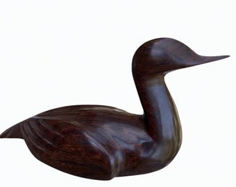 Pato de madera vintage coleccionable de mediados de siglo