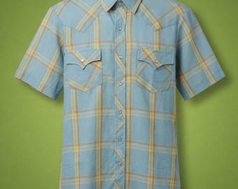 Camisa vaquera vintage de los años 60, marca WESTERN WEAR, fabricada en EE. UU.
