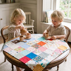 Patchwork Quilt Block Tablecloth Dollhouse Child’s Play Table Waldorf Odin Parker Toys