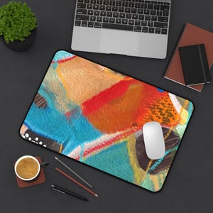 Abstract Scribble Desk Mat | Colorful Original Art Mousepad