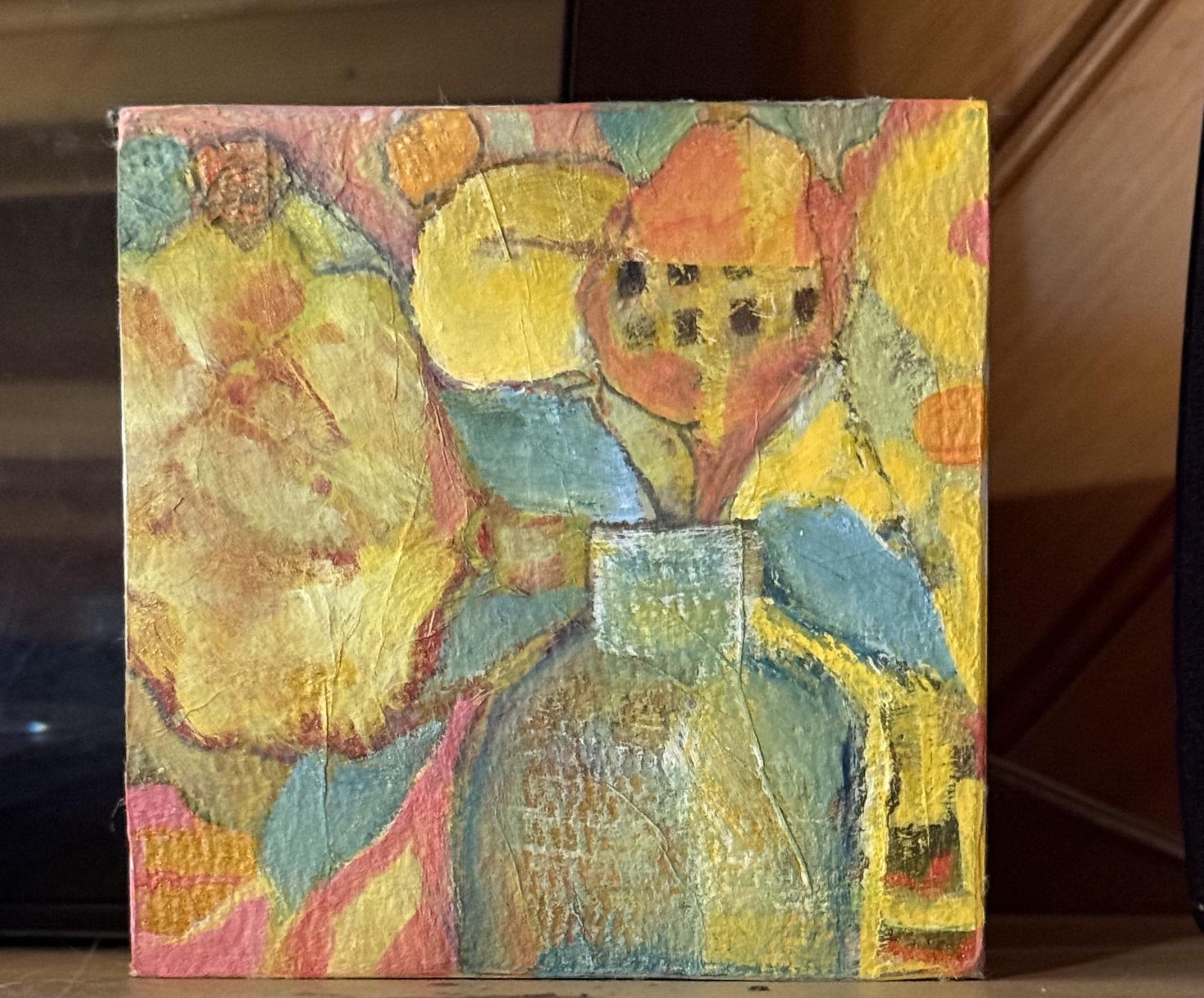 Mini Abstract Painting – Acrylic Mixed Media Wall Art - Botanical Decor ...