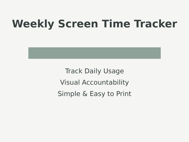 Kids Screen Time Chart Printable, Toddler Screen Time Tracker Ages 2-7 ...