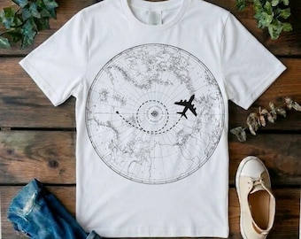 Airplane Path T-Shirt, Travel Route Graphic Tee, Minimal Flight Line Shirt, Gift for Pilots