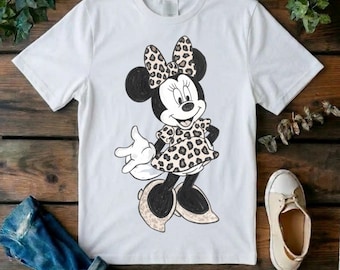 Minnie Mouse T-Shirt, Minimalist Cartoon Tee, Disney Fan Gift,  Unisex Graphic Top
