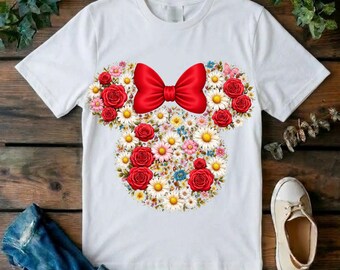 Disney Flower Mickey Minnie Shirt, Comfort Colors Tshirt, Disneyy Garden Festival Shirts,