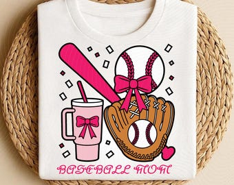 Comfort Colors Baseball Mama T-Shirt, Retro Varsity Sports Mom Tee
