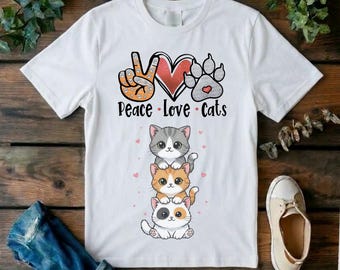 Cat ''Lover'' T-Shirt – Funny ''Cat'' Mom Gift – Pet ''Love'' Unisex ''Shirt''