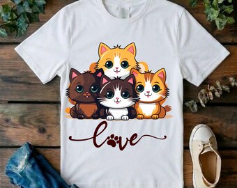 Cat ''Lover'' T-Shirt – Funny ''Cat'' Mom Gift – Pet ''Love'' Unisex ''Shirt''