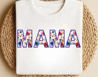 Floral Mama Shirt, Comfort Colors Spring Tee, Botanical Mom Gift