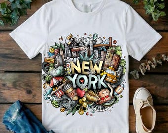 New York City T-Shirt, NYC Travel Graphic Tee,  Manhattan Street Style Shirt,