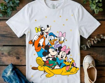 Disney Friends T-Shirt, Mickey Minnie Pluto Goofy Donald Daisy Shirt, Cartoon Family Tee,