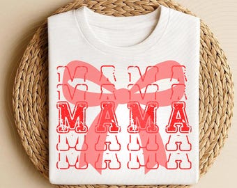 Mama Bow Shirt, Coquette Mom T-Shirt, Mother's Day Shirts
