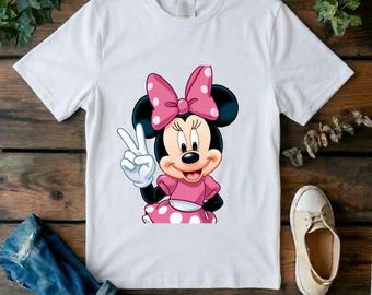 Minnie Mouse T-Shirt, Minimalist Cartoon Tee, Disney Fan Gift,  Unisex Graphic Top