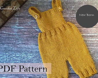 PDF Knitting pattern Baby Mustard Romper