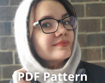 Balaclava Knitting Pattern PDF | Hoodie Hug Hooded Neck Warmer | Easy Winter Knit