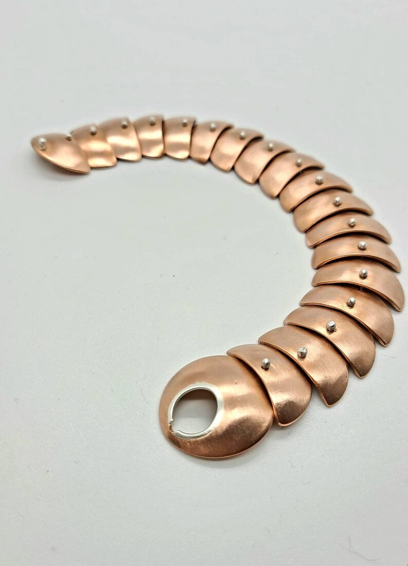 Copper Bracelet linked copper bracelet copper and silver Etsy