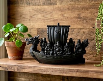 Vintage Seven Lucky Gods Dragon Boat Takarabune