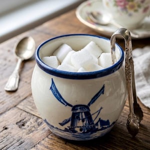 Hand-painted Dutch Pottery | Windmill & Sailboat Design | Year 2000