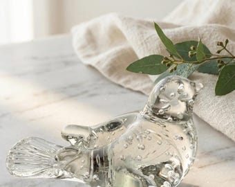 Vintage Murano Style Bird Candle Holder – Controlled Bubble Art Glass Taper Holder