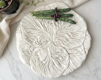 Vietri Italian Majolica Cabbage & Asparagus Platter