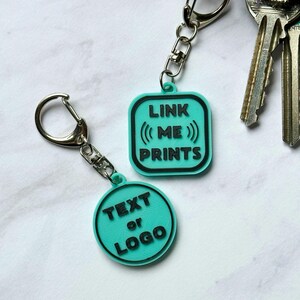 Contactless Business Card Merch NFC Keychain Fob Tag - Bespoke Personalised Custom Logo Initials
