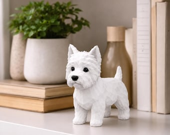 West Highland White Terrier Gift  3d low poly style 2-8 inches, custom