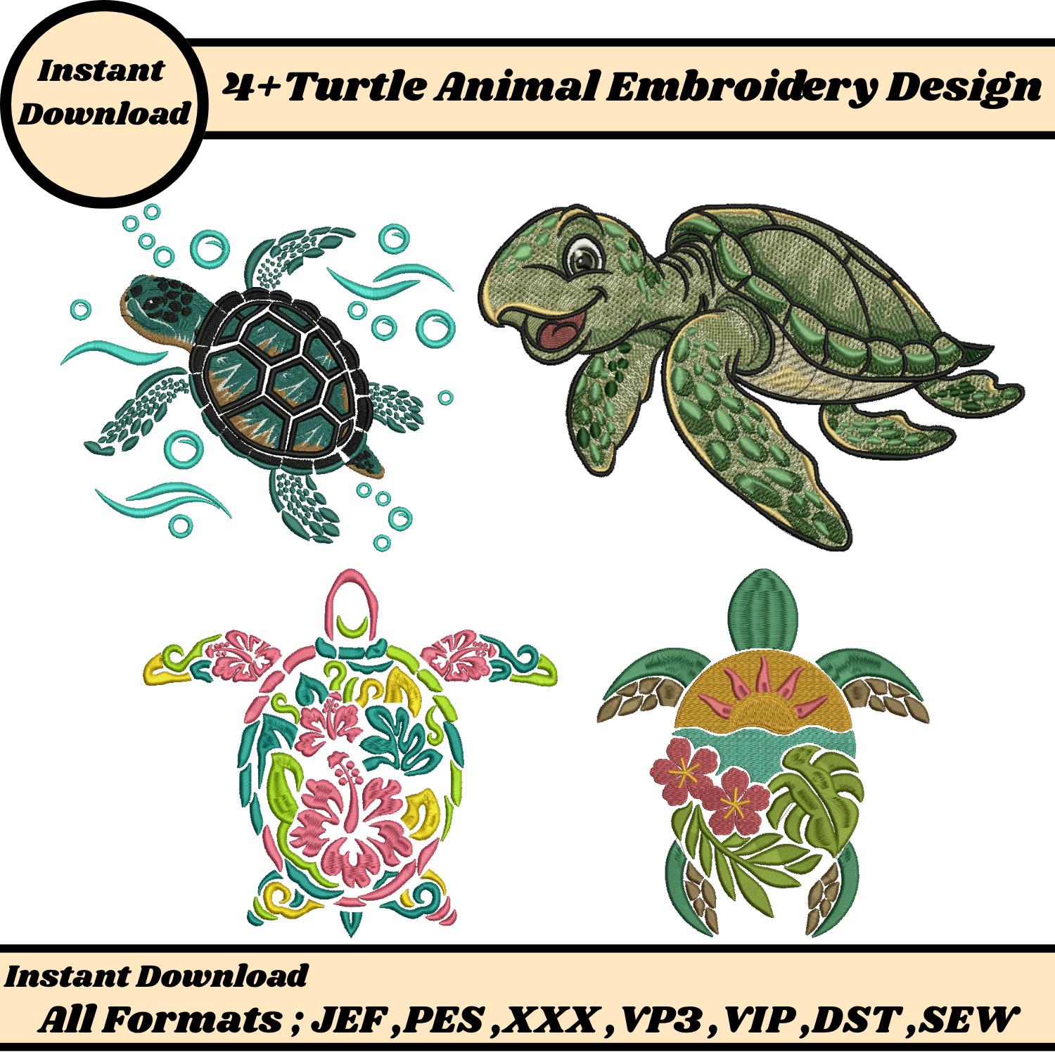 Turtles Machine Embroidery Design Cute Turtle embroidery Mini Turtle ...