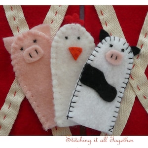 PDF Pattern Felt Farm Finger Puppets
