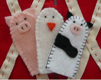 PDF Pattern Felt Farm Finger Puppets