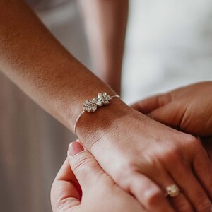 Bridal Bracelet, Silver Bridal Jewelry, Silver Wedding Bracelet, Rhinestone Bracelet, Boho Wedding Bracelet, Wedding Bracelet, CZ Bracelet