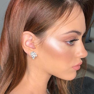 Boucles d'oreilles de mariée à clip en cristal, Clip de mariée sur oreilles non percées, Boucles d'oreilles de mariée à clip, Boucles d'oreilles de mariée à clip, Boucles d'oreilles de mariée
