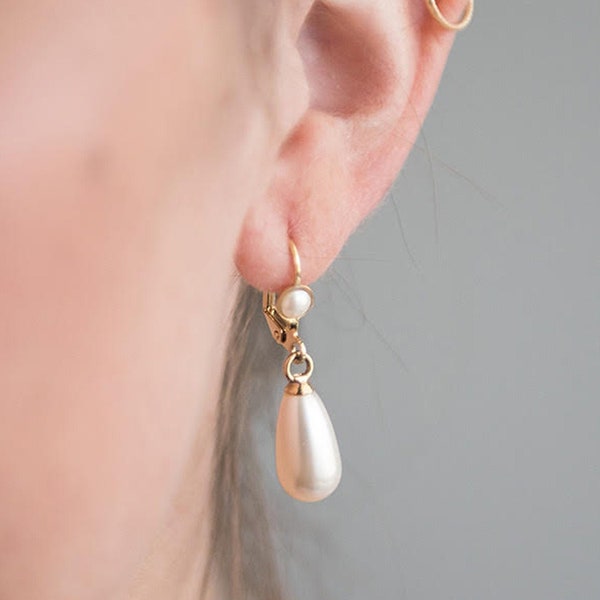 Teardrop Wedding Earrings Etsy