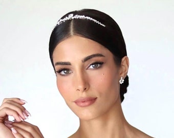 Bridal Crown Wedding Tiara, Bridal Hair Accessory, Silver rhinestone Tiara, Bridal Headpiece, Bridal Tiara, Cubic Zirconia Crystal Headpiece