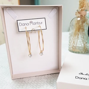 Gold Filled Big Hoop Earrings, Thin Huggie Hoops, 2 in 1 hoop earrings, Light weight hoops, Hypoallergenic Hoops, Bridesmaids hoop Earrings